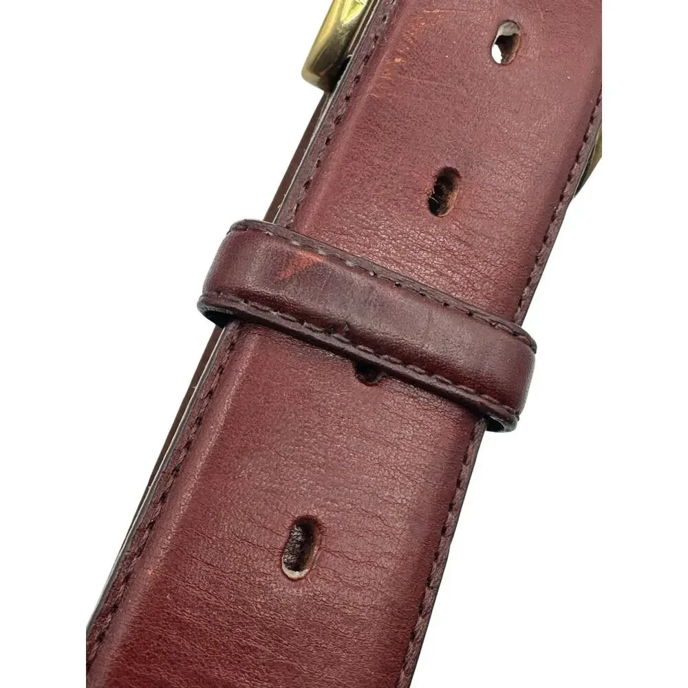 Orvis Mens Shotshell Belt Size 34 Brown Leather Brass Buckle Concho Braided Hunt